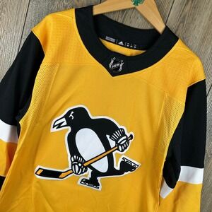 NHL Adidas Pittsburgh Penguins Alternate Hockey Jersey Gold Black Adult Size 42